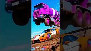 Mixer Truck vs Racing Car &ndash; EPIC SHOWDOWN!🚛💥#shorts
