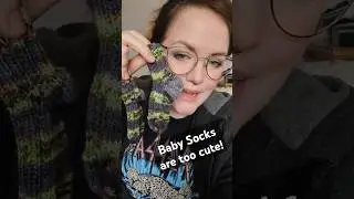 Tiny Baby Socks are fun to knit! #Knitting #SockKnitting #HandDyedYarn