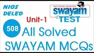 Nios deled Swayam MCQs 508 unit 1