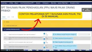 Cara Mengisi Manual Laporan SPT Pajak Tahunan PNS, PPPK, Polri, TNI di CORETAX