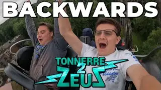 Riding BACKWARDS on a Wooden Coaster! Tonnerre 2 Zeus Rider Reaction | Parc Asterix