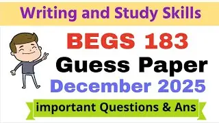 🤗 IGNOU BEGS 183 Most important questions and Answers December 2025 Writing and Study Skills 
