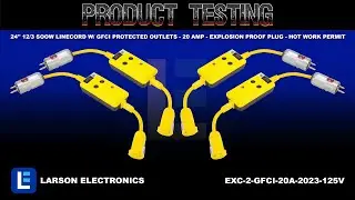 24'' 12/3 SOOW Linecord w/ GFCI Protected Outlets - 20 Amp - Explosion Proof Plug - Hot Work Permit