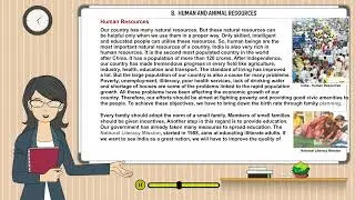 Ch-8. Human and Animal Resources