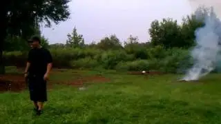 shooting dynamite with a hand gun