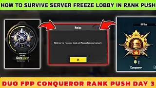 HOW TO SURVIVE SERVER FREEZE LOBBY IN RANK PUSH | DUO FPP CONQUEROR RANK PUSH DAY 3 #bgmimario #bgmi