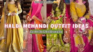 Best Haldi & Mehndi Outfit Ideas for Bride & Bridesmaids 🌼💛 || 7 Days wedding season series Day-6