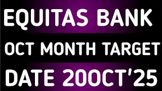 EQUITAS SMALL FINANCE BANK STOCK LATEST NEWS 20OCT'25/EQUITAS BANK SHARE LATEST NEWS WITH TARGET 