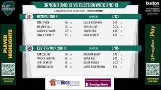 Ormond 2nd XI v Elsternwick 2nd XI