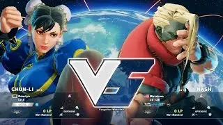 Street Fighter V - Casual Matches - Roarlyn (Chun-Li) vs Metafron (Nash)