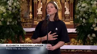 La petite fille de Brian Mulroney prise d’émotion lors d'une émouvante prestation