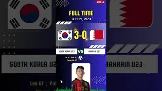 Result of Asian Games 2022  South Korea U23 VS Bahrain U23 #asiangames #results