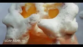 A lot of foam from soap and sponge ASMR/no talking