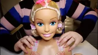 ASMR Doll Hair Brushing / Plastic Doll Sounds / Tapping and Scratching on Barbie ( No Talking )
