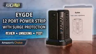 EyGde - Surge Protected Power Strip Tower | With 12 AC Outlets & 5 USB 3.1A Ports [REVIEW]