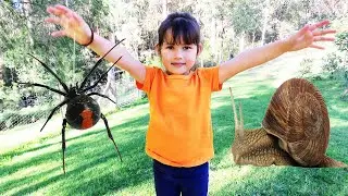 Zoe Going On A Bug Hunt With Real Bugs Spiders and Snails WOW