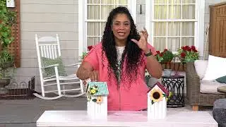 Garden Reflections Wooden Birdhouse with Floral Accents on QVC