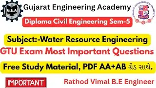 Water Resource Engineering | Diploma Civil Sem-5 | 📘GTU Exam Most IMP Questions+Free PDF✅#gtuimpsem5