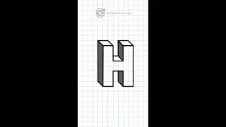 very easy how to draw 3D letter H  3D  H drawing