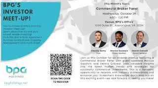 BPG Holdings DMV Real Estate Investor Meet UP - Commercial Broker Panel