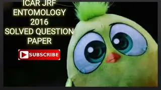 ICAR JRF entomology 2016 question papers with solved answers