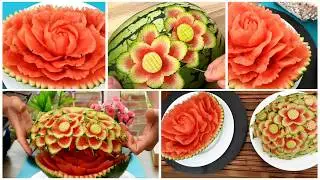 FRUIT CARVING WATERMELON | part-2 | TUTORIAL | CARVING BUNGA | BUNGA SEMANGKA | UKIR BUAH SEMANGKA