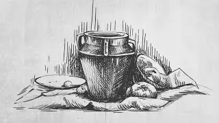 Still Life Sketch Tutorial | Pot, Fruits & Cloth Composition | Simple Line Art Drawing&rdquo;