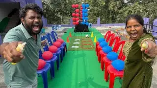 Amazing Chair Pop Balloon and Football Throw Pop Balloon Race