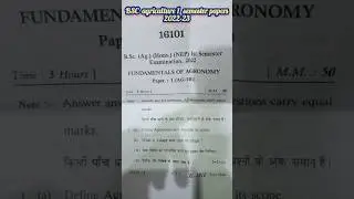 fundamentals of agronomy BSC agriculture 1 semester Lucknow University paper 2022 -23