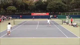 Too much angle, backhand poach! 【Tennis/Doubles】