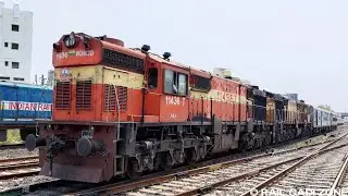Nanded Pune LHB Rake Shunting at Nanded Railway Station | MLY WDM3D Locomotive | Indian Railways