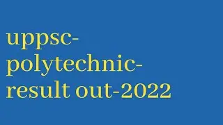 uppsc polytechnic- result out// uppsc technical  teacher recruitment
