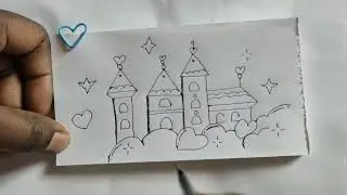 How to draw a castle -step by step #nanopalette #tinypalette#watercolourtutorial