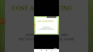 Cost Accounting: Importance and Limitations by Dr Prerna Jain SPC GCajmer