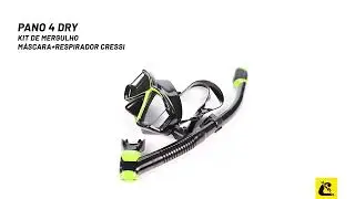 Kit de Mergulho M&aacute;scara + Respirador Cressi Pano 4 + Supernova Dry: Vis&atilde;o Panor&acirc;mica e Conforto