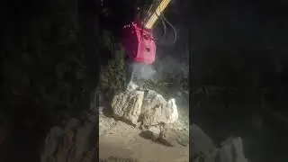 The Vibro Ripper is breaking up a large boulder. #constructionequipment #ripper#cat excavator