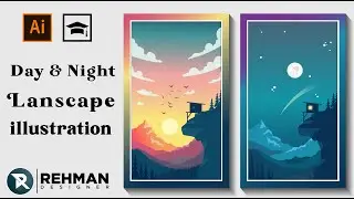 Landscape Vector illustration in Adobe illustrator