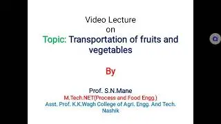 Transportation of fruits and vegetables