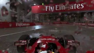 F1 2015 PS4 Gameplay Amazing Night Rain Race 1080P 60fps
