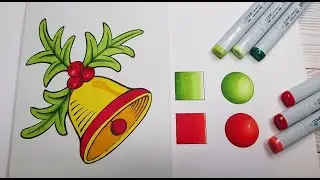 Drawing CHRISTMAS Bell 🎄🎁 Holly and Berries