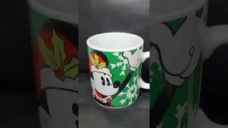 Vintage Disney Christmas Snowflakes Mickey Mouse Oversized Ceramic Mug 24 oz. #forsale #mug #Cup