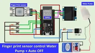 Arduino Finger print sensor Controlled pump | OLED | Timer control | ESP32 | Finger print sensor TTL