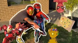 Полоса препятствий Человека-паука и Железного человека 🕷️🤖 | Приключение с Перчаткой Бесконечности!