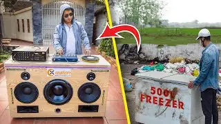Recicla un congelador horizontal viejo para convertirlo en altavoz gigante
