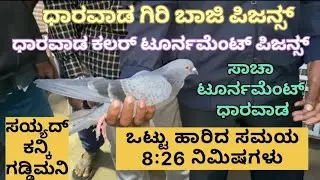 👑ಧಾರವಾಡ ಗಿರಿ ಬಾಜಿ ಪಿಜನ್ಸಾ ಟೂರ್ನಮೆಂಟ್ ಧಾರವಾಡ ಸಯ್ಯದ್ : ಕನ್ನಿ ಗಡ್ಡಿಮನಿಒಟ್ಟು ಹಾರಿದ ಸಮಯ 8:26 ನಿಮಿಷಗಳು 🕊️