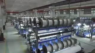 Warp Knitting Machine on Working