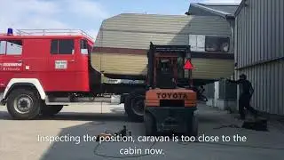 Mounting caravan on Magirus Deutz 192d11 Fire Truck