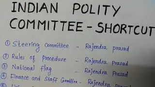 Tnpsc Polity Shortcuts-Constitution committees