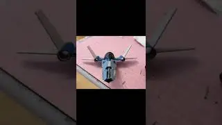 Paper Space Fighter build - progress montage #scratchbuild #papercraft #spaceship