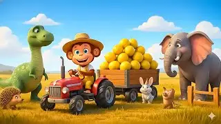 Monkey KiKi Harvests Fresh Lemons and Enjoys a Happy Farm Day | Funny Monkey Kids Farm Life 🍋🐒🚜
